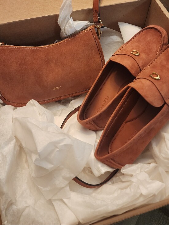 Coach Shoes - Coach Suede Loafers and Matching Waverly Suede Shoulder Bag in Clay